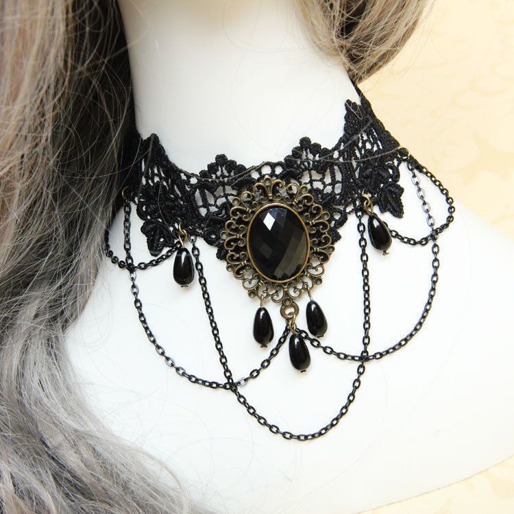 【 New Product Benefits 】 New European and American accessories, retro necklaces, dark lace bone necklaces, dark neck chains, European and American accessories, retro necklaces, dark lace bone necklaces, dark neck chains as gifts 【 New Product Benefits 】 New European and American styles detail image 4