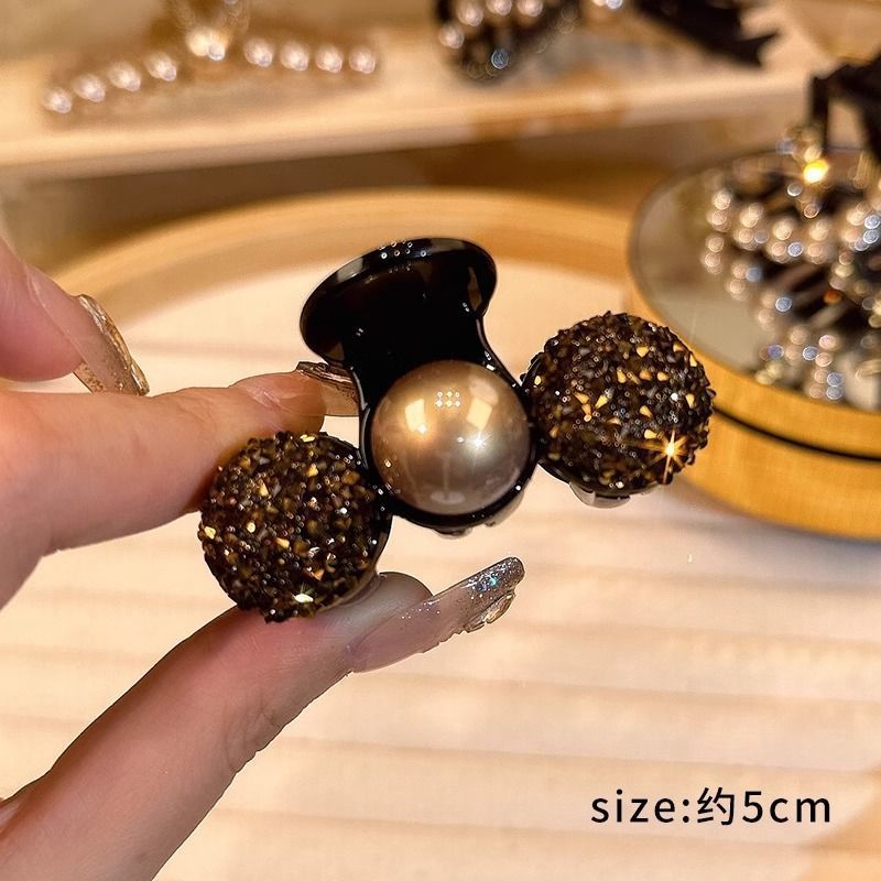 Semi-tied hair clip for women 2026, new high-end hair clip at the back of the head, hair clip headwear, rhinestone and pearl jewelry Specification image