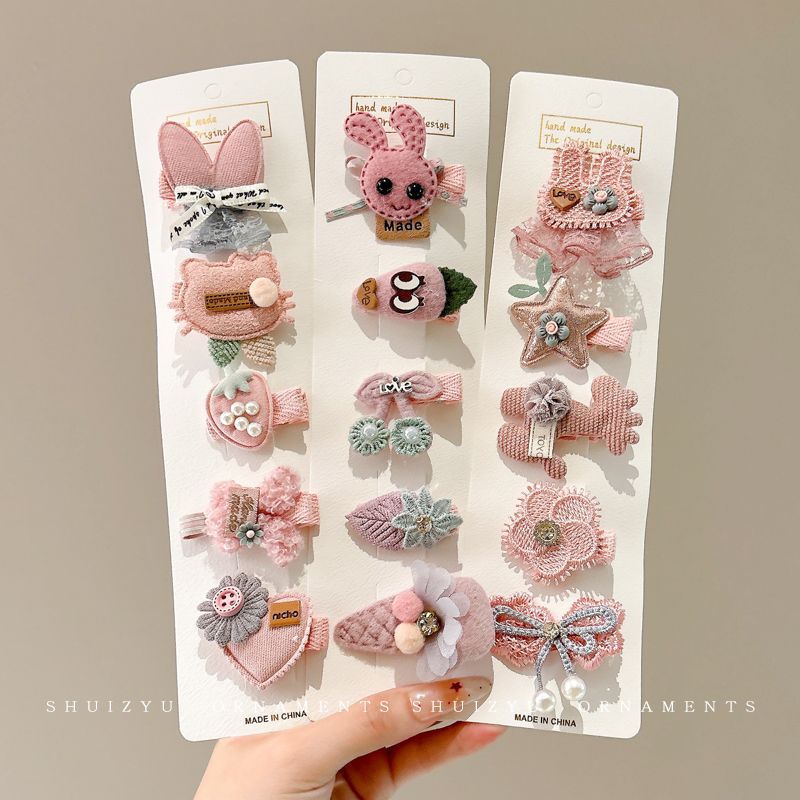 Children's full-fabric hair clips and hairpins for girls, cute hairpins that won't hurt hair, baby and toddler hair clips and headwear Item Picture