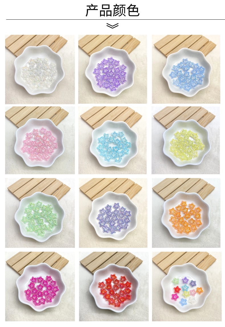 Acrylic flat ab five-petal flower diy/ Mobile phone chain flower stand ancient-style hairpin flower headwear accessory materials pic 4