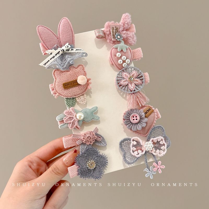 Children's full-fabric hair clips and hairpins for girls, cute hairpins that won't hurt hair, baby and toddler hair clips and headwear