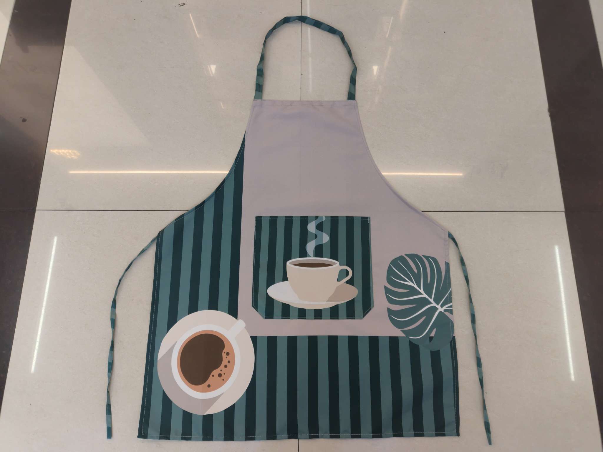 Korean-style fashionable anti-stain, dust-proof and dirt-proof work and home kitchen apron for both men and women, cute baking positioning, neckband and waist wrap pic 4