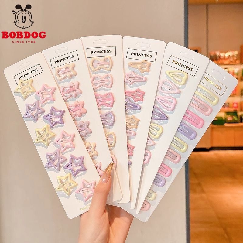 Sweet pink star hair clips, female side bangs clips, hair clips, small hair bb clips, forehead clips, cute headwear