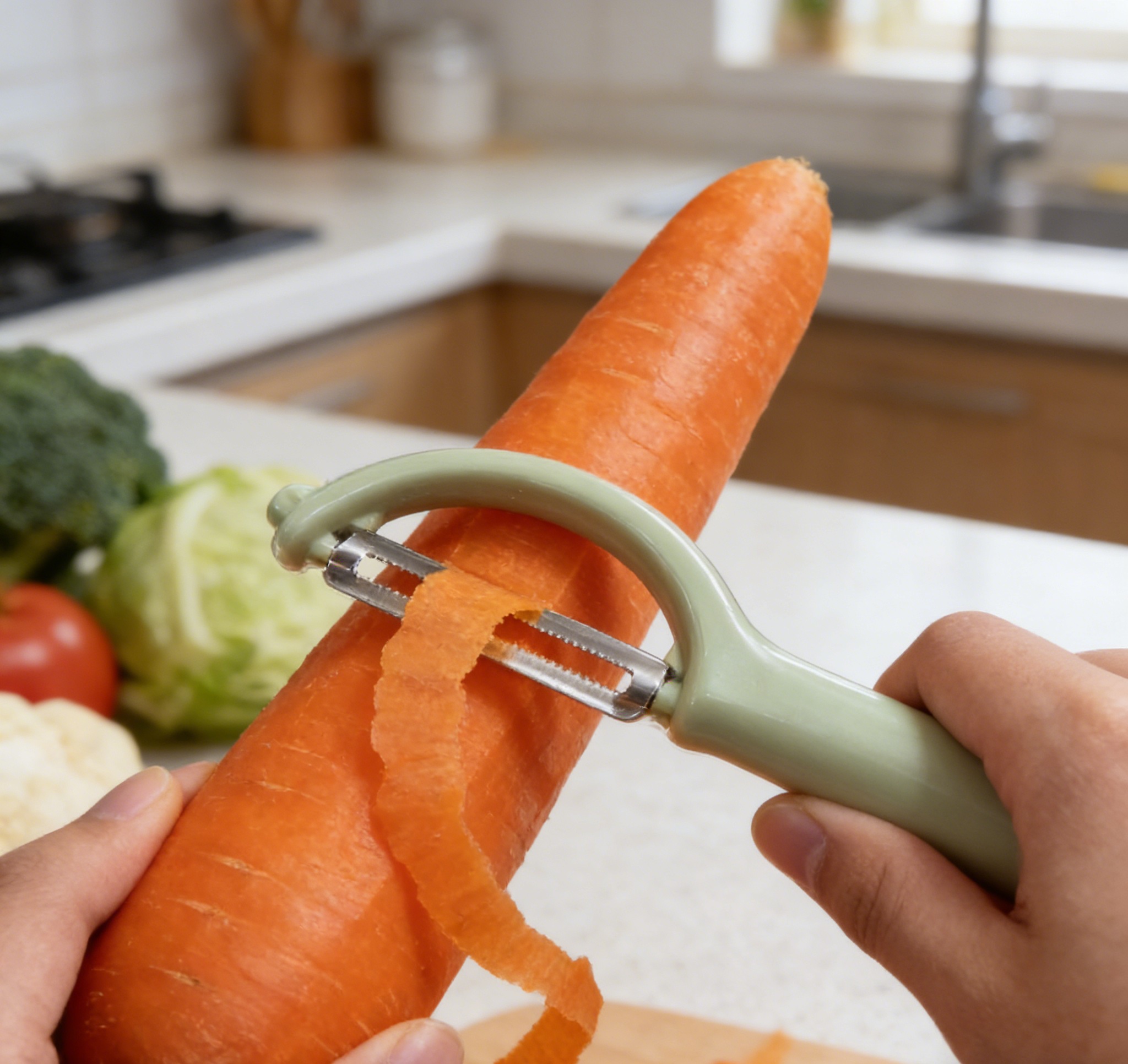 Stainless steel fruit peeler, peeler knife, potato and orange peeling tool, shred tool Application Scenario