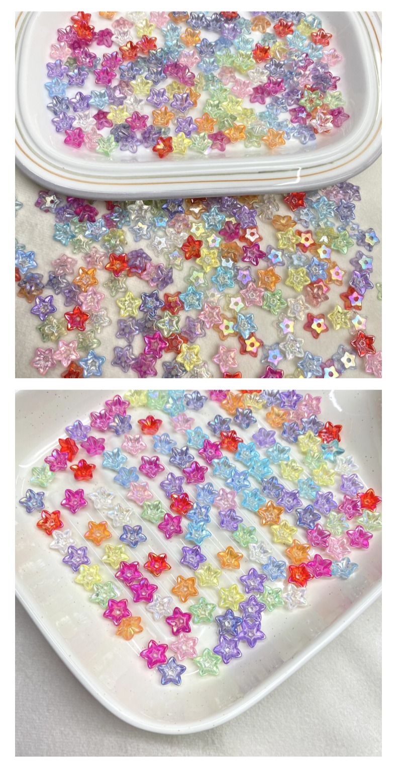 Acrylic flat ab five-petal flower diy/ Mobile phone chain flower stand ancient-style hairpin flower headwear accessory materials pic 5