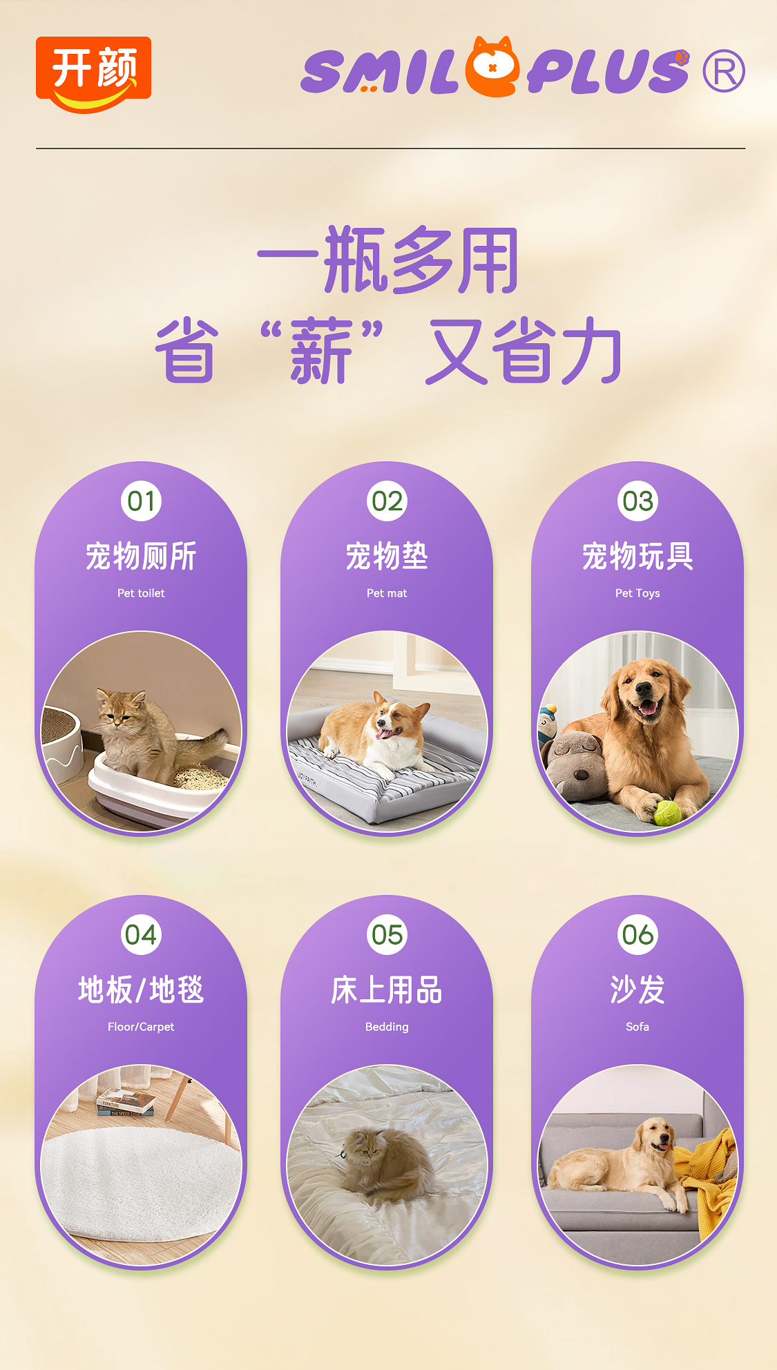 【开颜】宠物2.0款草本除臭喷雾生物酶分解去猫尿狗尿持久留香详情12