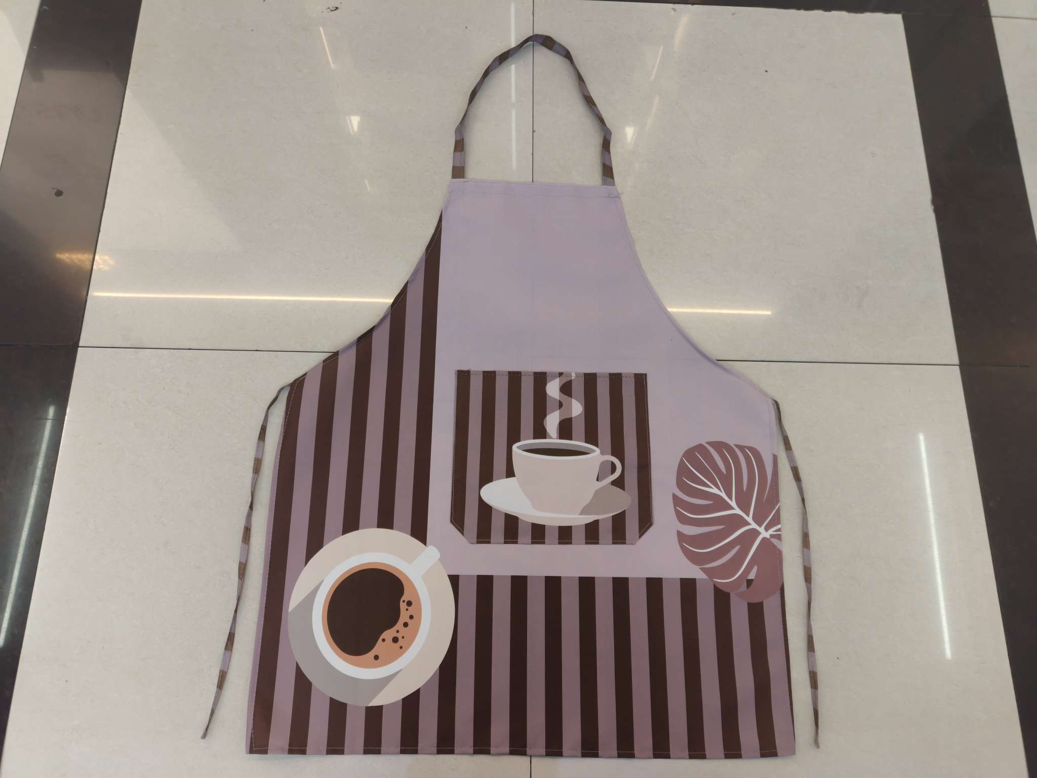 Korean-style fashionable anti-stain, dust-proof and dirt-proof work and home kitchen apron for both men and women, cute baking positioning, neckband and waist wrap Specification image