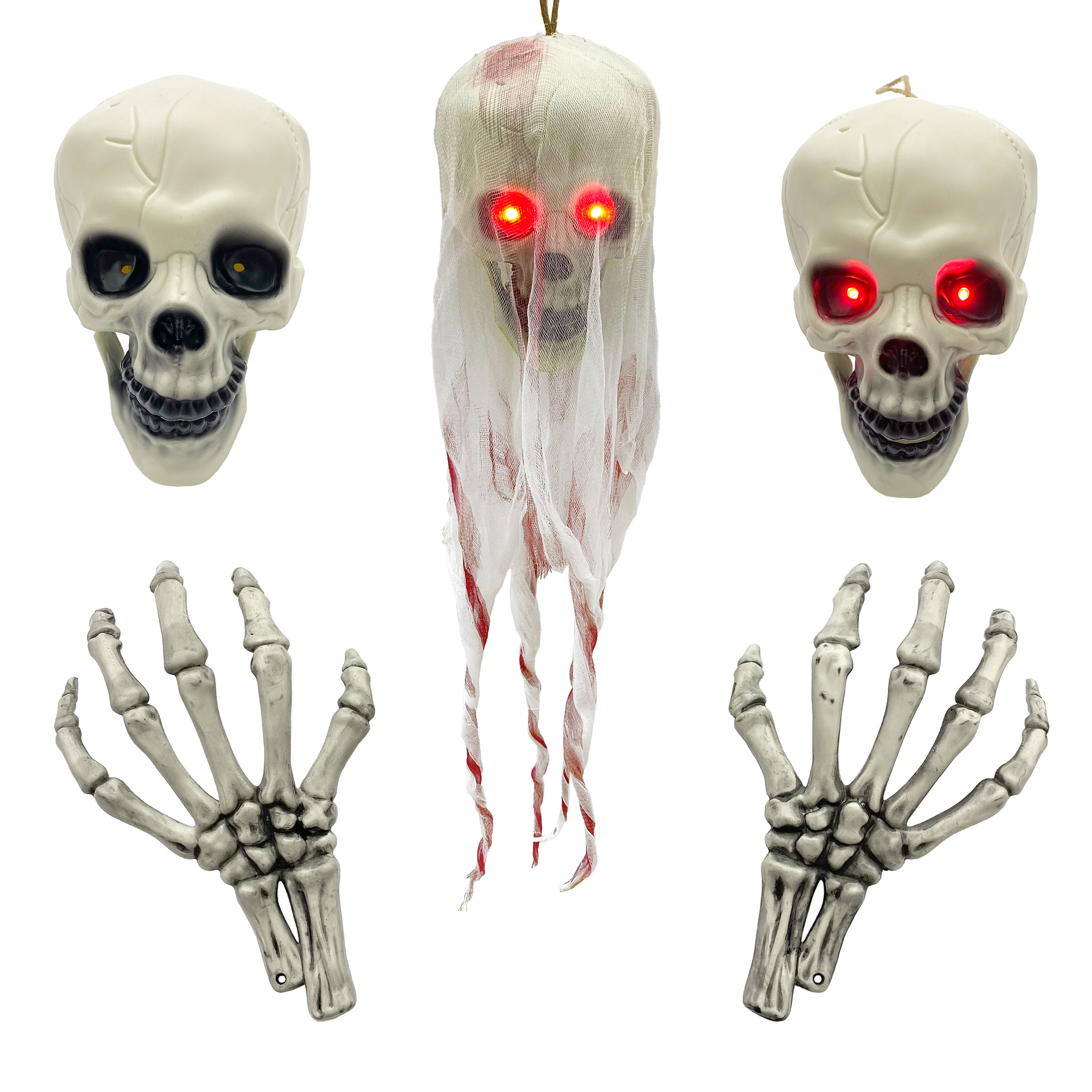 跨境万圣节骷髅手爪骨架手摆件整蛊装饰鬼屋密室酒吧装饰道具热卖