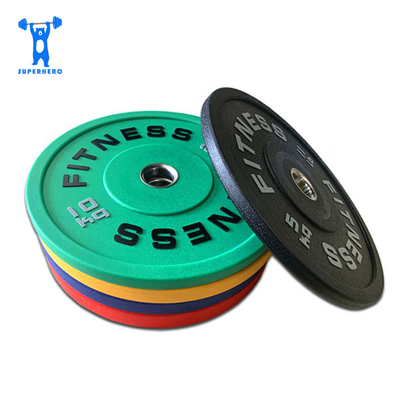 彩色无异味CPU大孔钢圈配重片厂家直销健身房举重健身器材杠铃片5kg-25kg