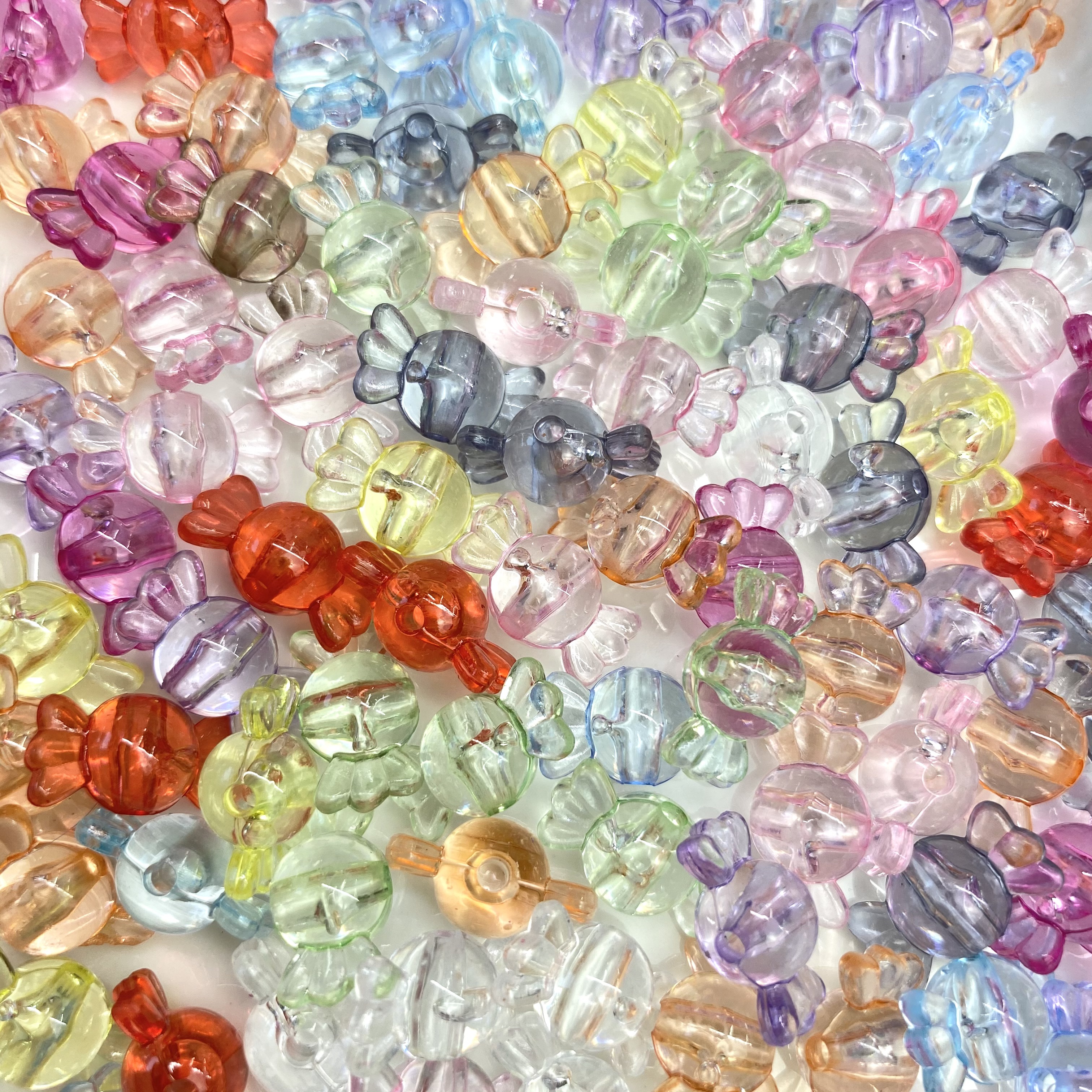 diy acrylic transparent candy beads/Mobile phone chain with keychain accessory material loose beads details Picture