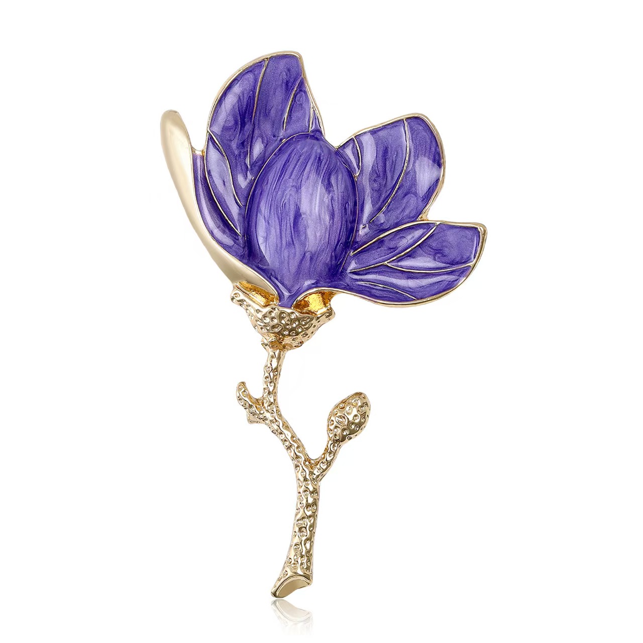 New Korean version alloy enamel magnolia flower brooch, a fresh and versatile lady's suit shirt brooch accessory Application Scenario