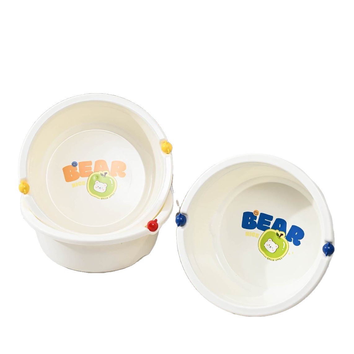 D58-ZG-820 Cream Bear Basin, household washbasin, thickened plastic basin, student dormitory basin, Cartoon basin Item Picture