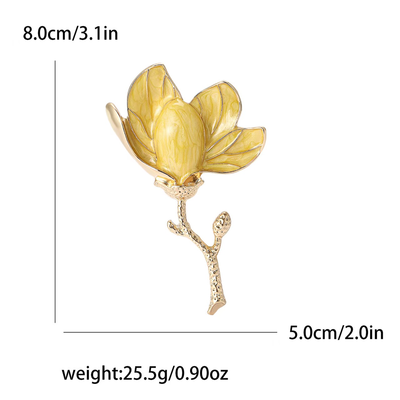 New Korean version alloy enamel magnolia flower brooch, a fresh and versatile lady's suit shirt brooch accessory details Picture