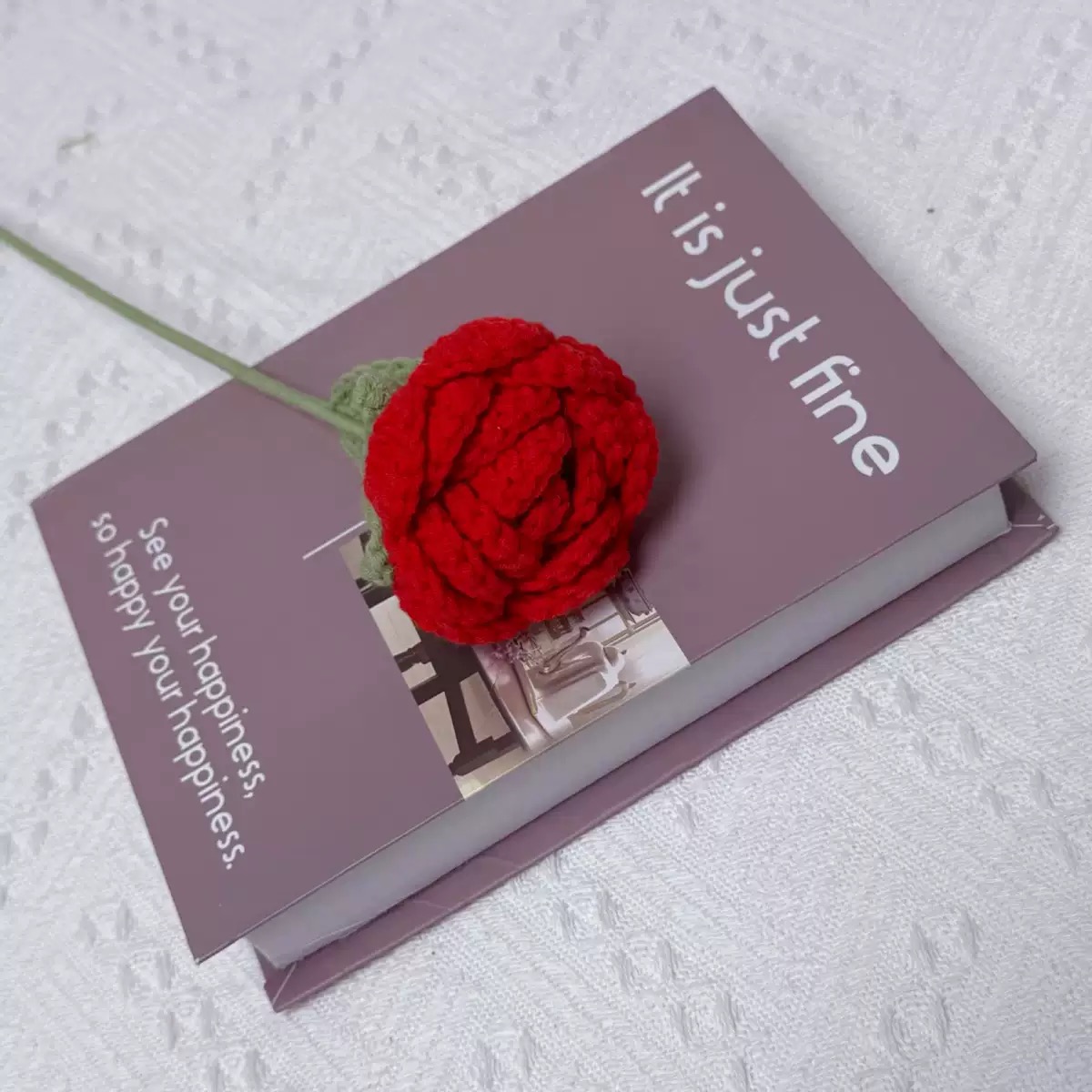 Finished woven yarn, hand-knitted rose, creative Valentine's Day, Mother's Day Specification image