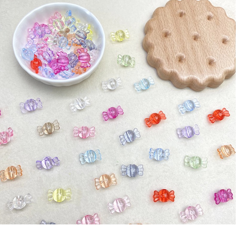 diy acrylic transparent candy beads/Mobile phone chain with keychain accessory material loose beads pic 1