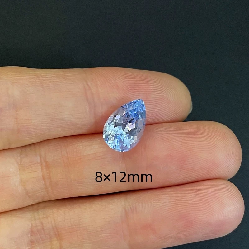 Water-drop cut cultivated aquamarine spinel Specification image