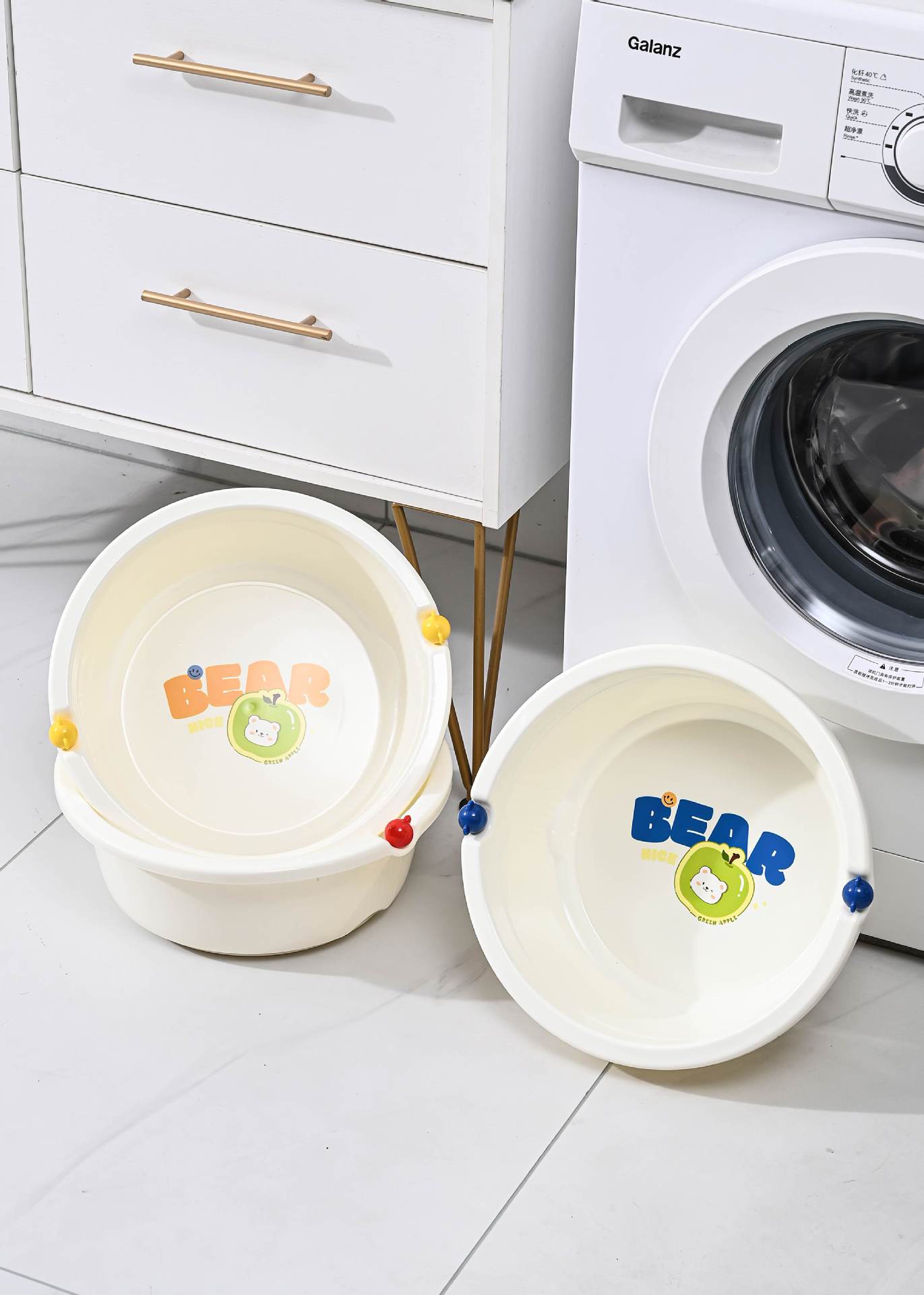 D58-ZG-820奶油小熊脸盆家用洗脸盆加厚塑料盆学生宿舍盆卡通脸盆详情图5