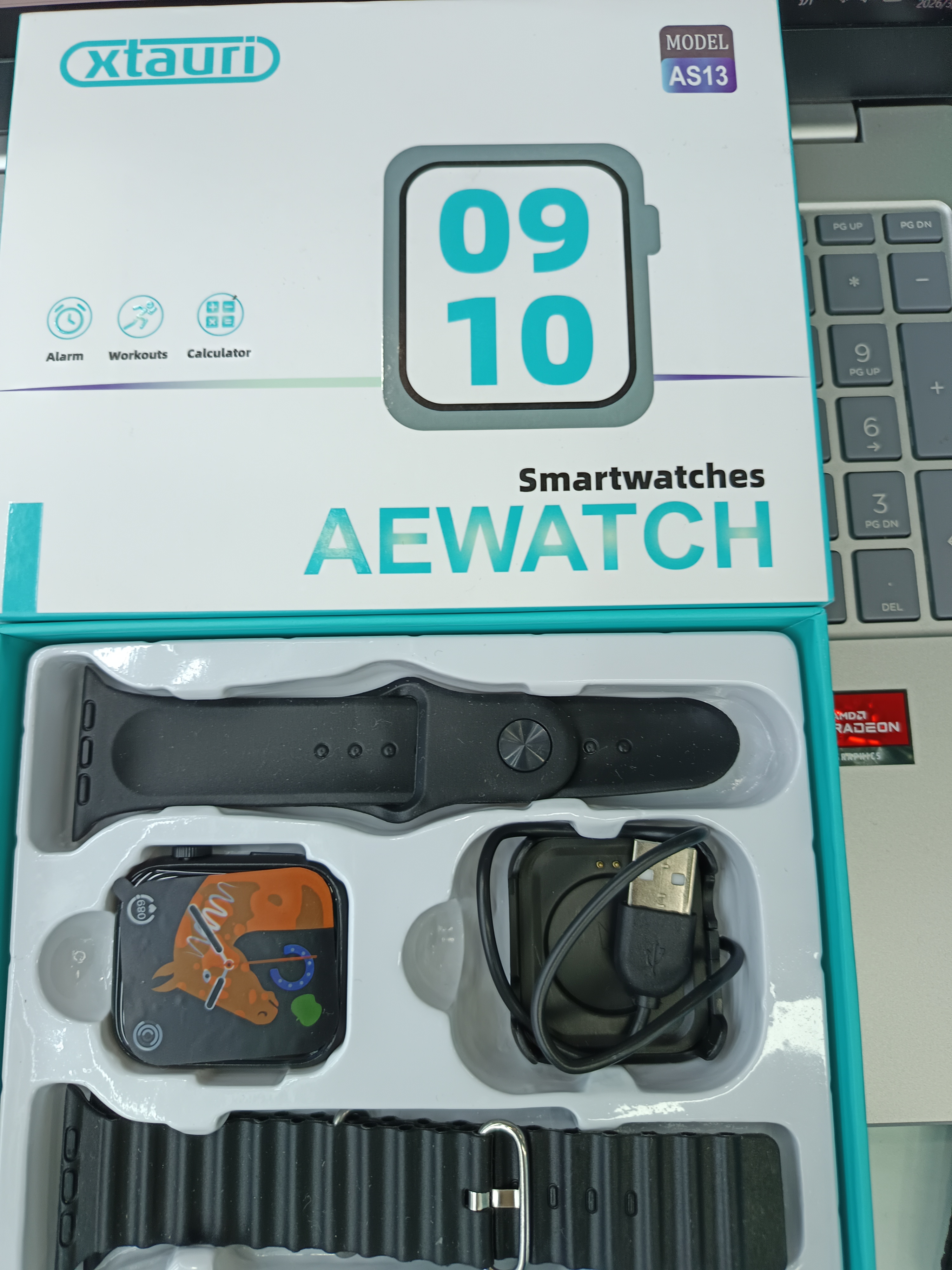 AEMAI  AS13智能运动手表接打电话检测心率血压运动2条硅胶表带