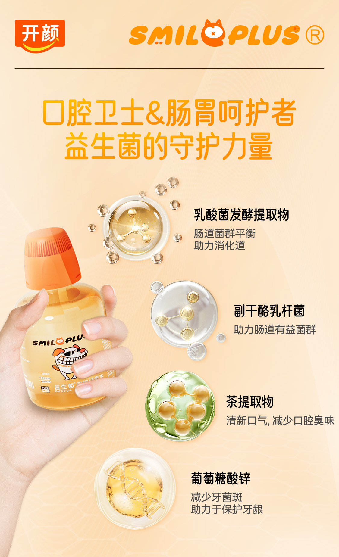【开颜】宠物益生菌洁齿水猫狗通用漱口水清洁牙齿清新口气详情7