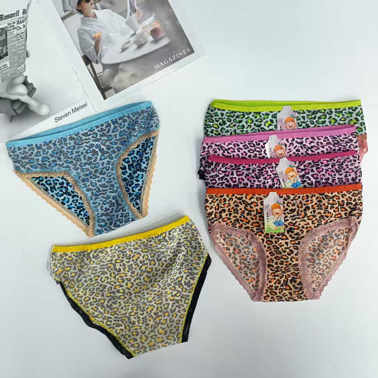 DD-562# Export Underwear Women's Underwear Milk Silk Print Women's Underwear Sexy Leopard Print Women's Underwear Women's Triangle Underwear Underwear Underwear QNI Item Picture