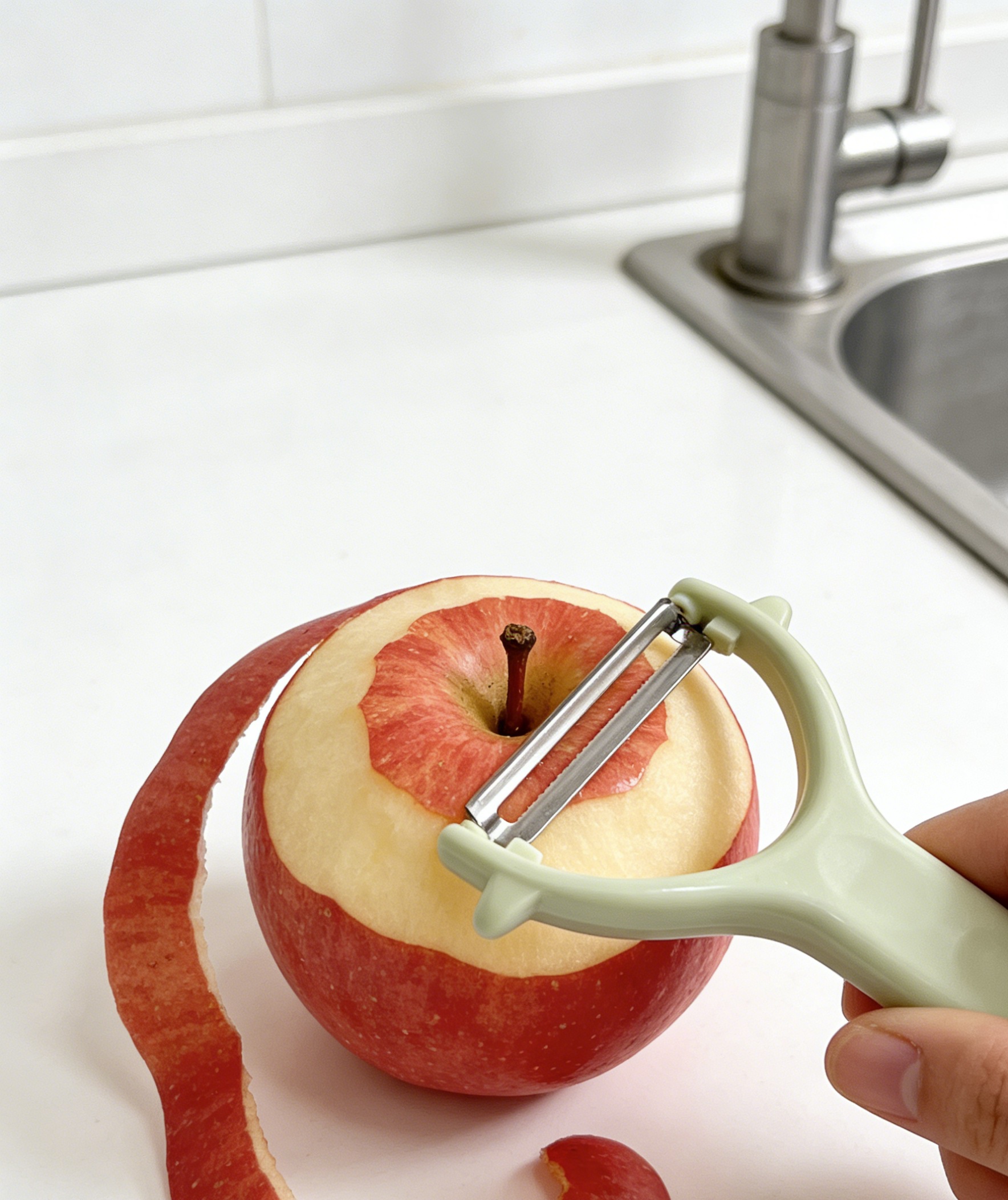 Stainless steel fruit grater, peeler, potato kitchenware details Picture