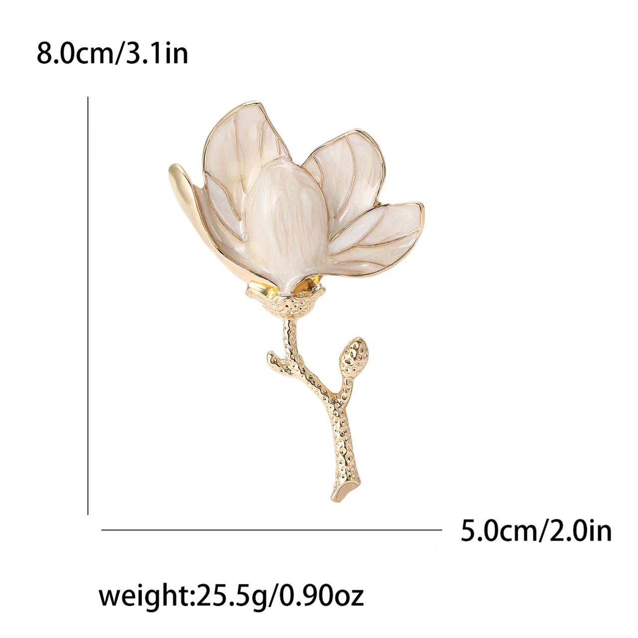 New Korean version alloy enamel magnolia flower brooch, a fresh and versatile lady's suit shirt brooch accessory pic 4