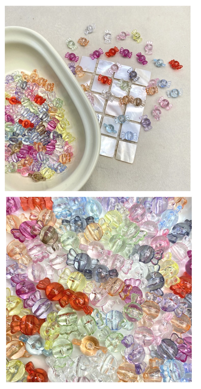 diy acrylic transparent candy beads/Mobile phone chain with keychain accessory material loose beads pic 5