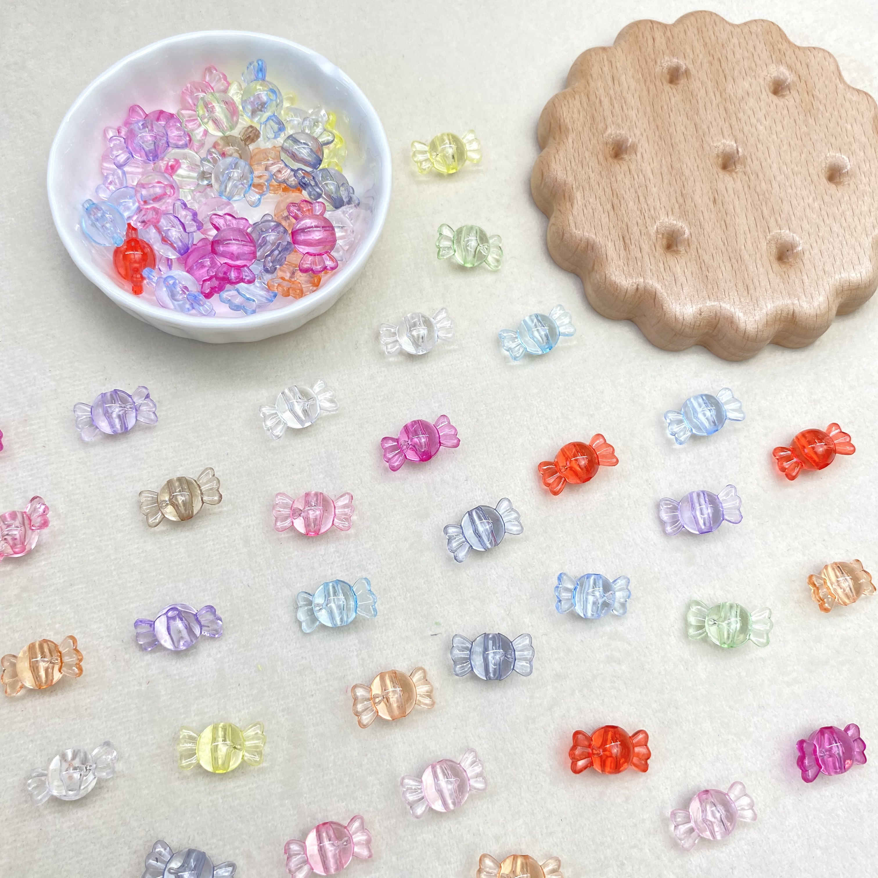 diy acrylic transparent candy beads/Mobile phone chain with keychain accessory material loose beads Item Picture