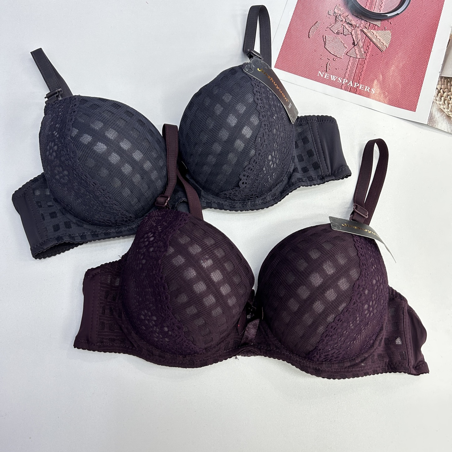 JZY-1915# bras are exported to the Middle East, Africa and Southeast Asia. Women's bras include underwire bras, lace patchwork and embroidered bras, QNI Application Scenario