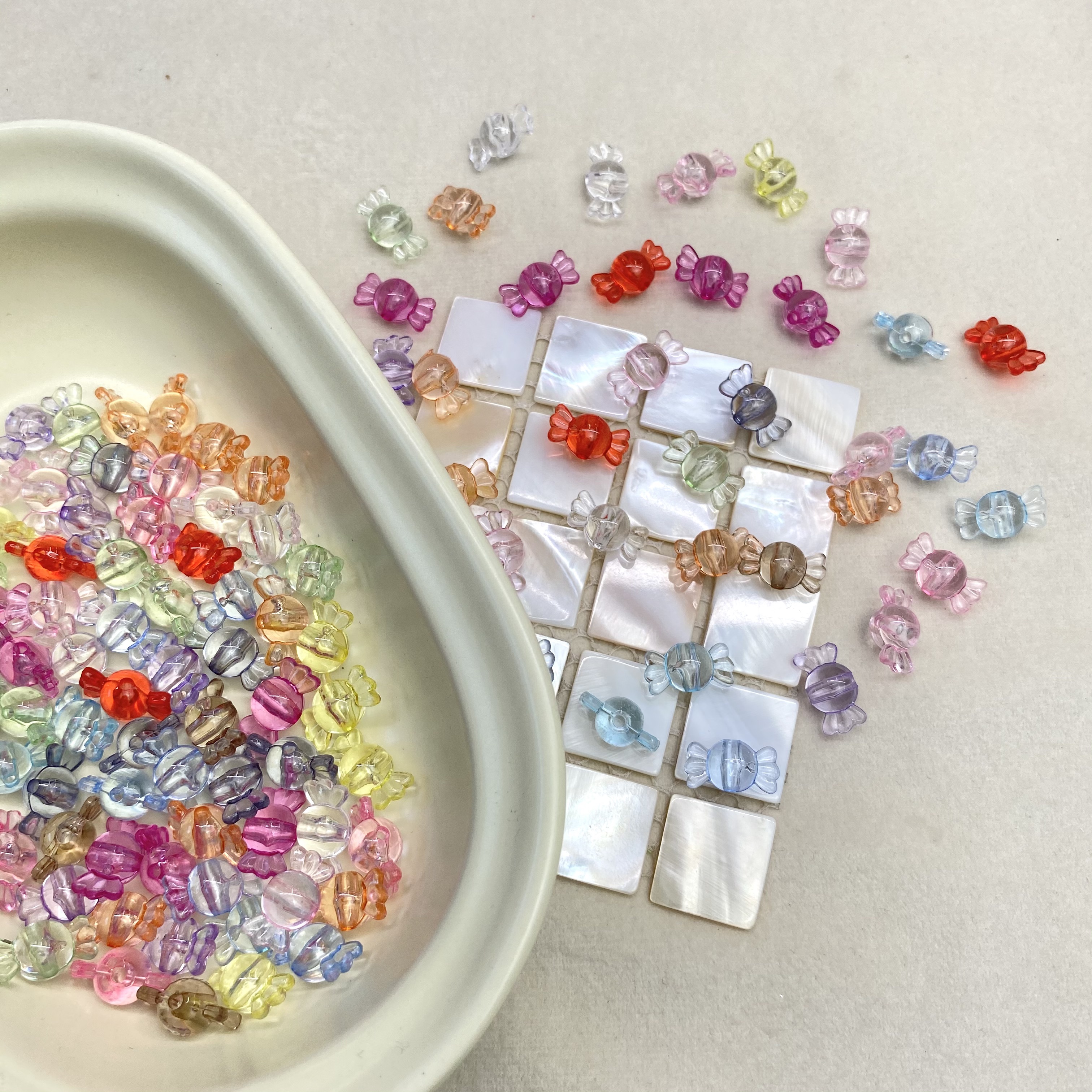 diy acrylic transparent candy beads/Mobile phone chain with keychain accessory material loose beads Specification image