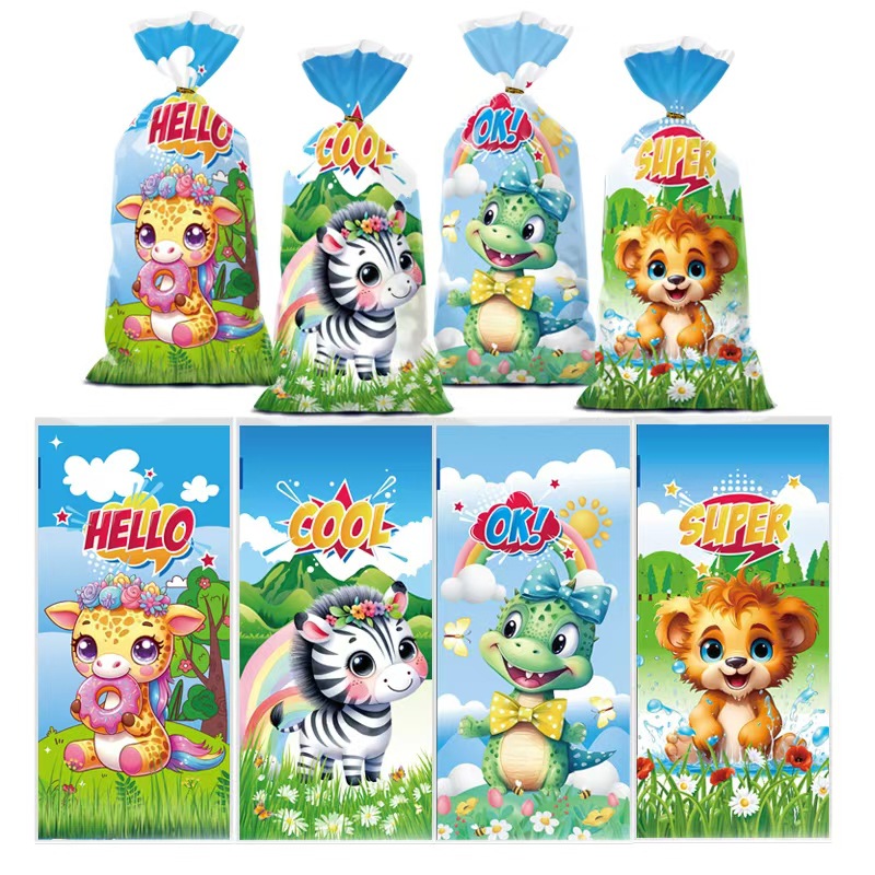 时尚潮流森林动物糖果袋节日派对OPP袋 平口袋万圣节爆米花包装袋