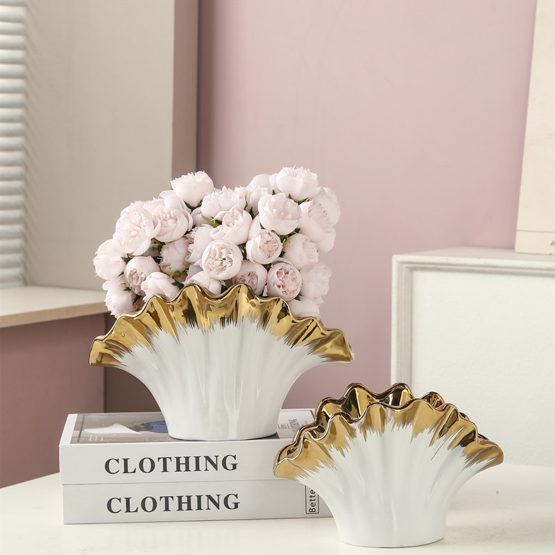 Creativo minimalista viento jarrones cerámicos pétalos decoración objetos florales hotel basalto mesa de comedor objetos florales Specification image