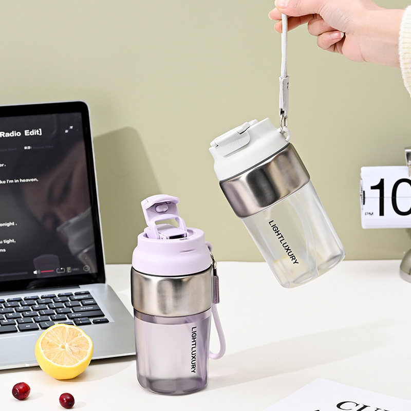 Z37-K951 Straw cup, women's summer large-capacity coffee cup, fresh and clean, heat-resistant and anti-drop flower tea cup