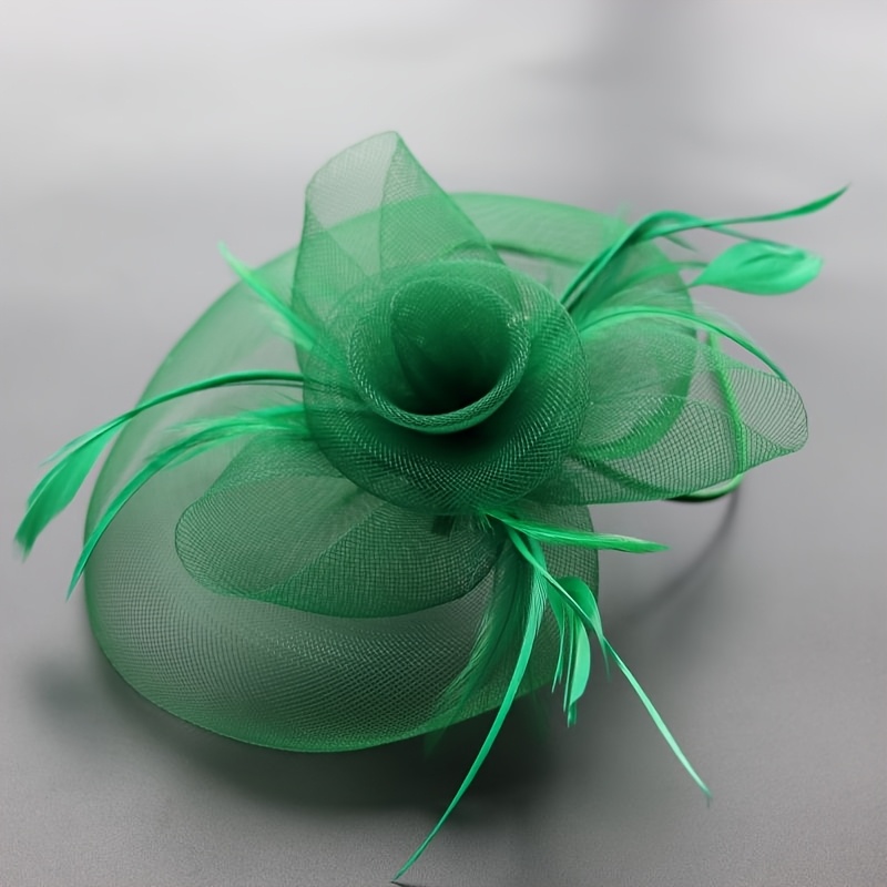 1 Lady's veil, mesh flower headpiece, tea party, birthday, Christmas, Christmas gift, bouquet, horse racing hat, wedding hat, Derby hat, church hat, strap, clip and headband, dual-purpose Item Picture