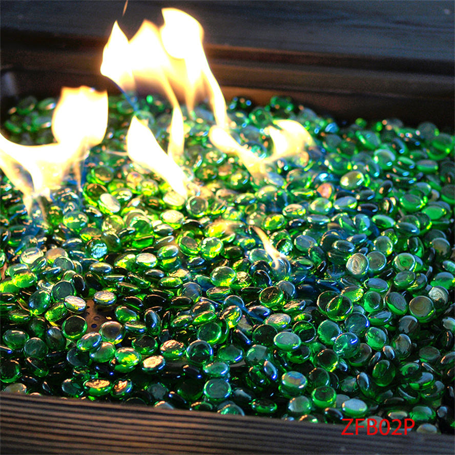 Furnace glass stone 17-19MM, glass flat beads 3cm, colored sea blue glass stone tempered glass particles 28mm-32mm details Picture