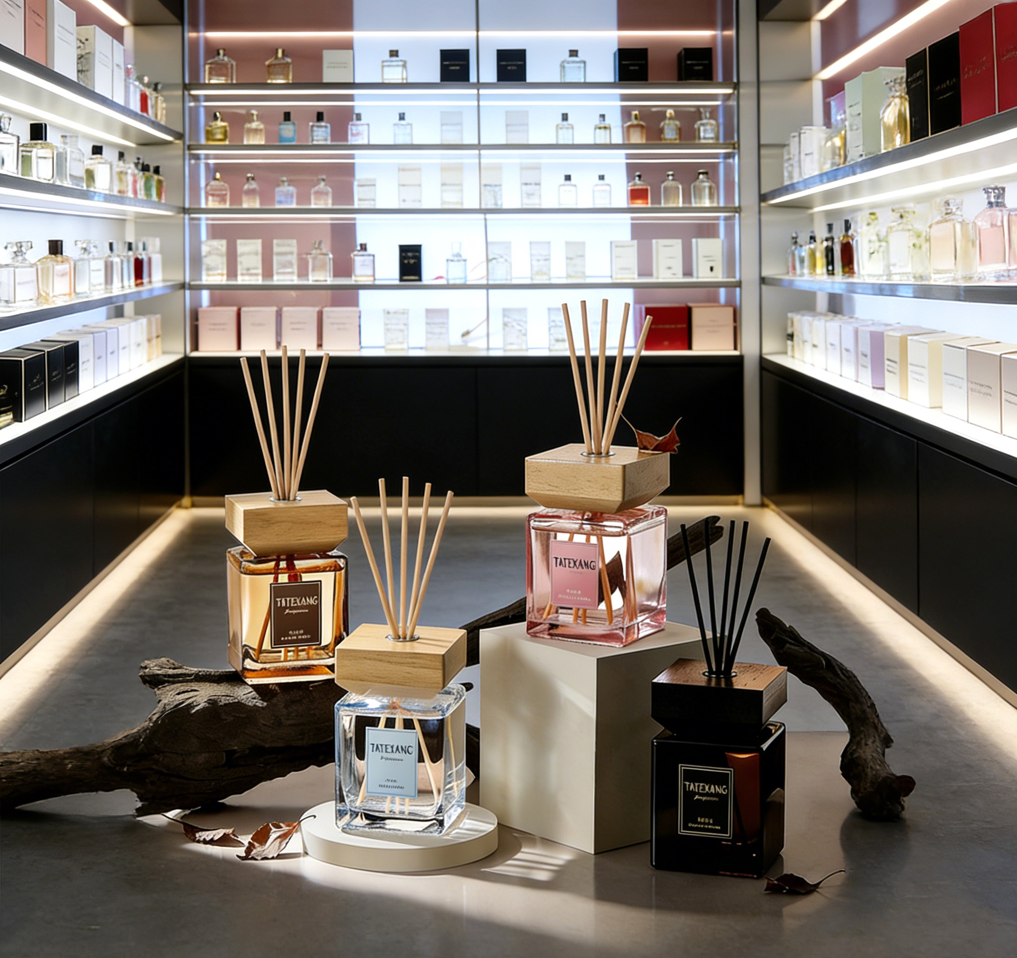 TATEXANG500ML large-capacity wood-lid flameless aroma diffuser, long-lasting air freshener for hotel living rooms and home interiors pic 2