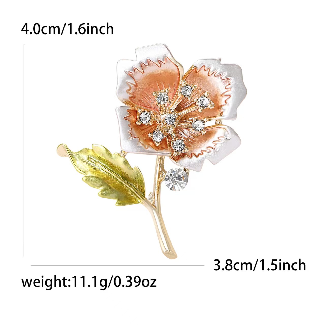 Personalized light luxury diamond-encrusted oil flower-patterned brooch for women, elegant flower-patterned brooch for clothing, and women's accessories in stock pic 2