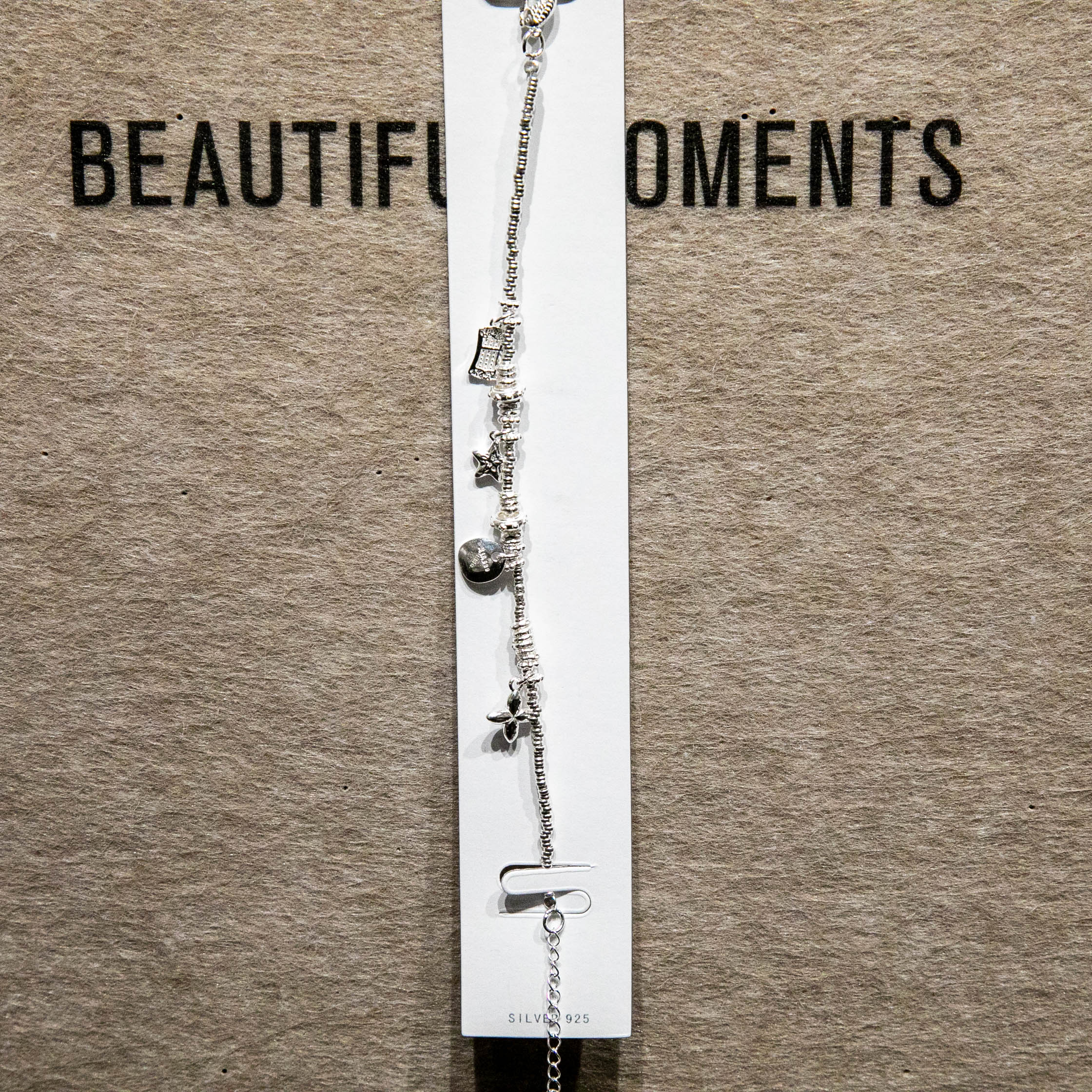 S925 Plain Silver Star Wish Flower Gift · Dynamic Beaded Lucky Pendant, Light Luxury Fine Chain 925 Silver Bracelet Item Picture