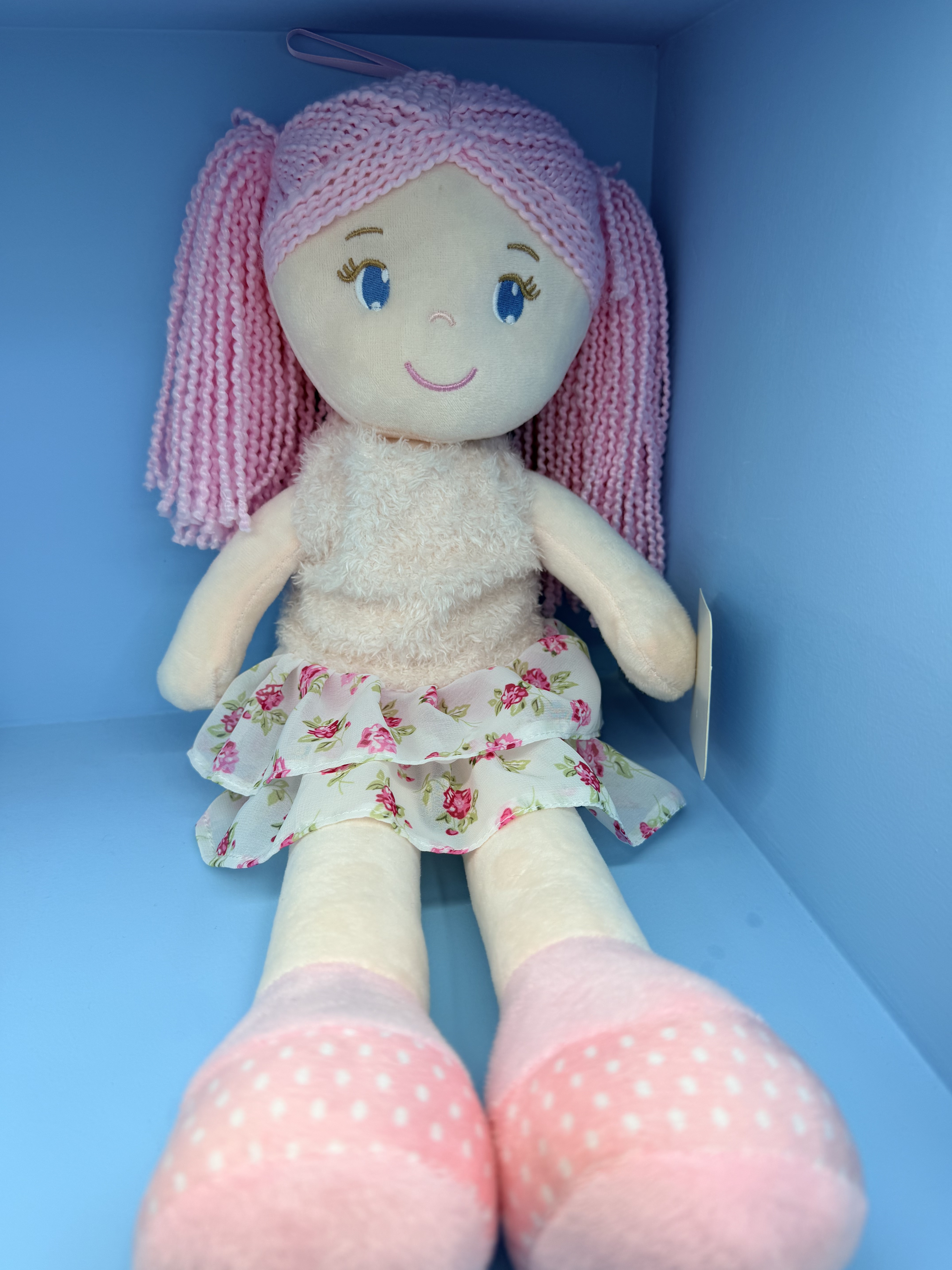 粉色毛线玫瑰花群玩偶