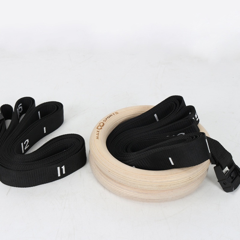 Indoor gymnastics fitness rings, fitness sports rings, birch wood rings set, home sports rings Application Scenario