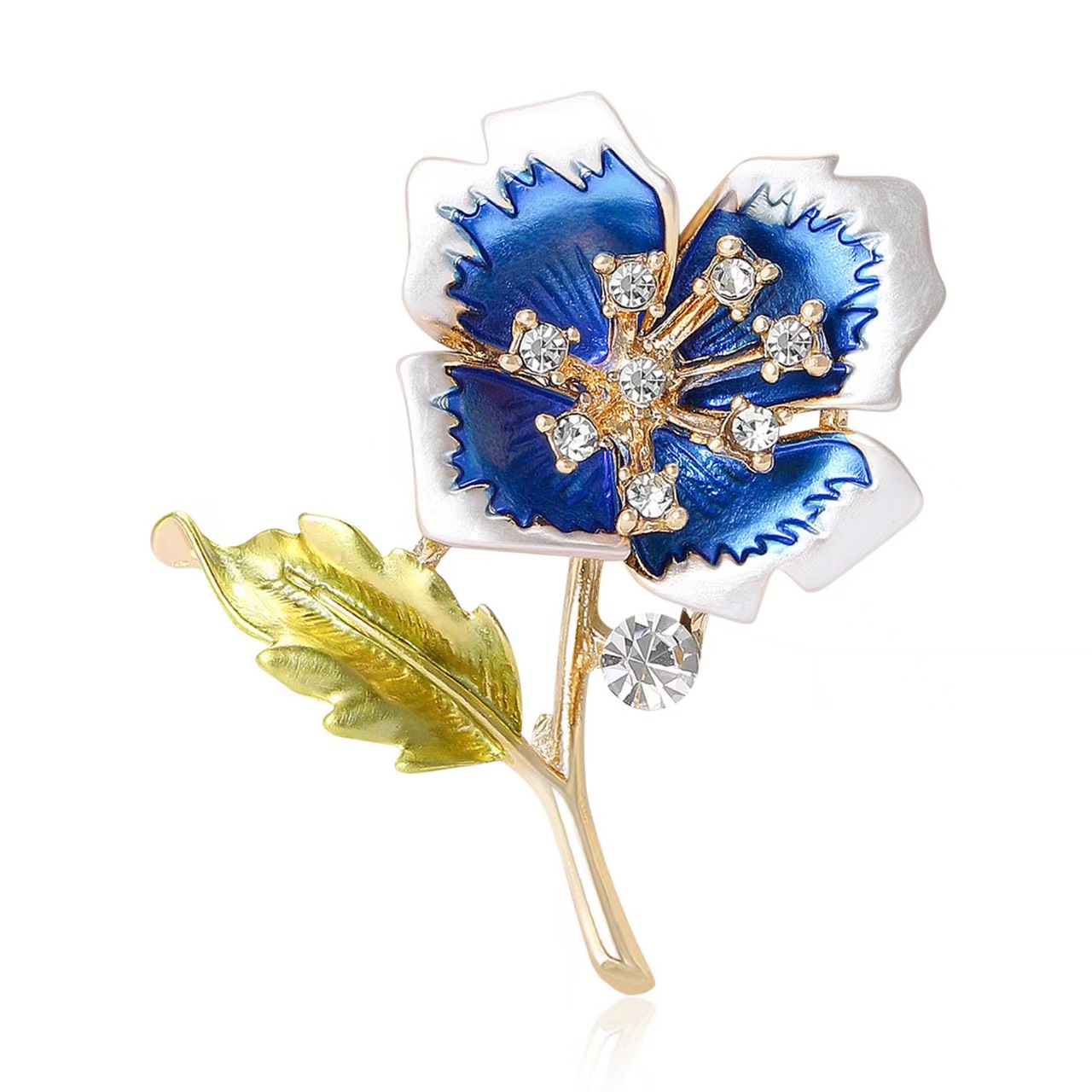 Personalized light luxury diamond-encrusted oil flower-patterned brooch for women, elegant flower-patterned brooch for clothing, and women's accessories in stock Item Picture