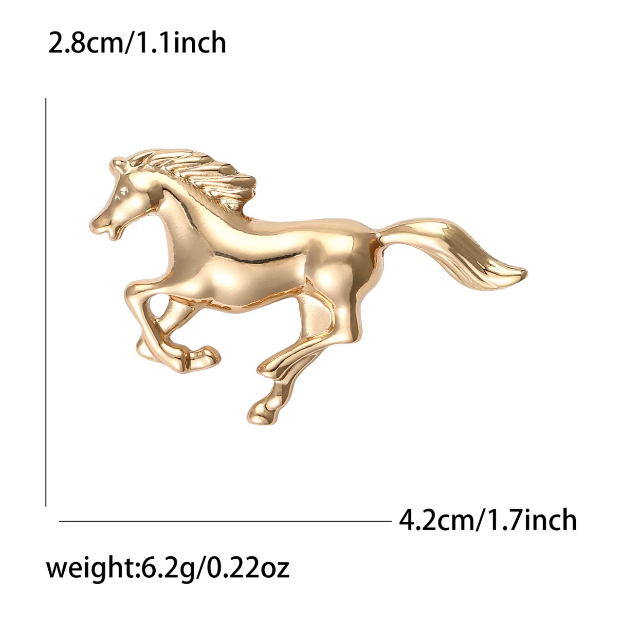 Fashionable and playful art alloy enamel horse brooch, individual and elegant men's suit coat brooch accessory pin Specification image