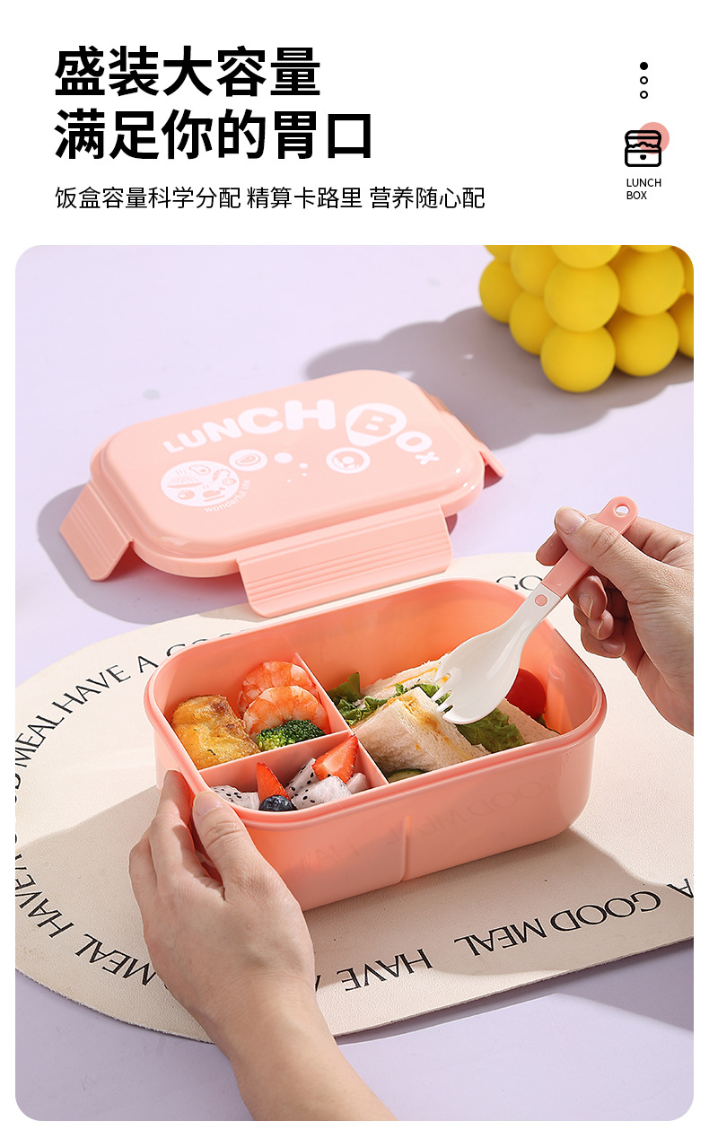 H226-553 Simple Office microwave-heated compartments Lunch box Set, student-specific fruit lunch box detail image 2