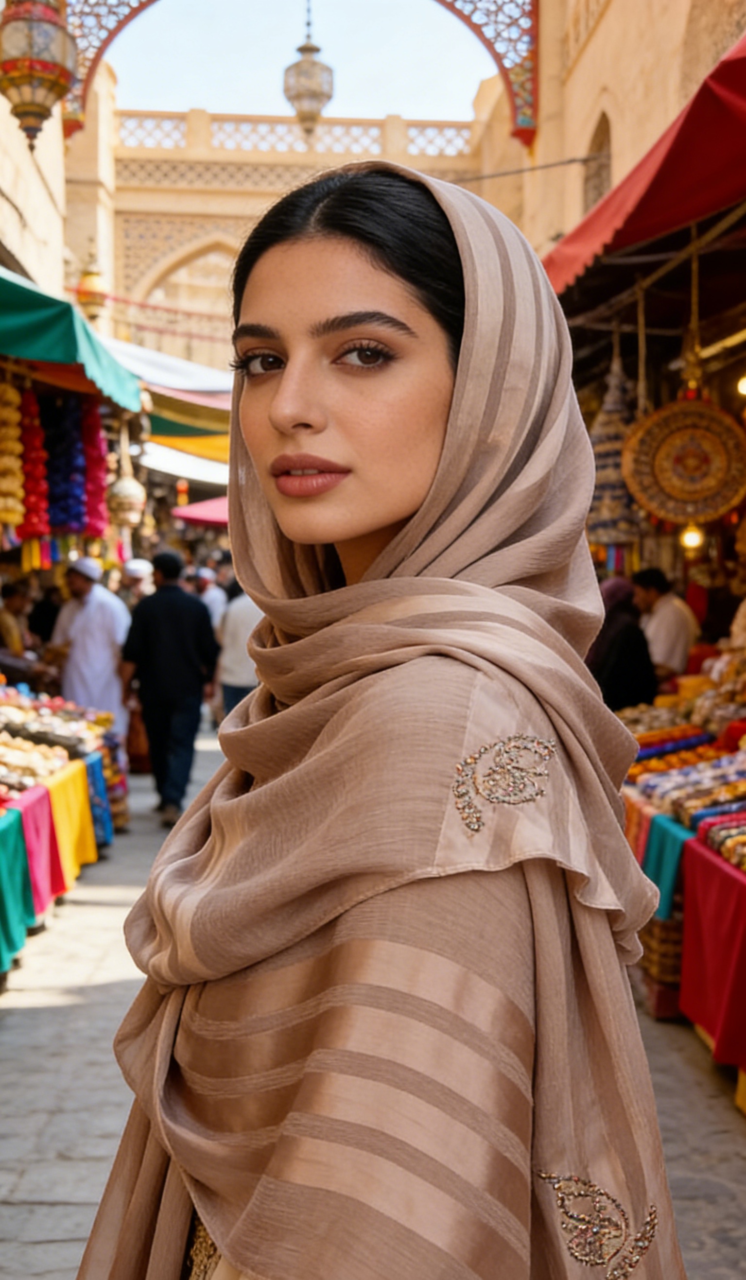 围巾棉麻/红围巾/围巾/穆斯林头巾/世界杯围巾细节图