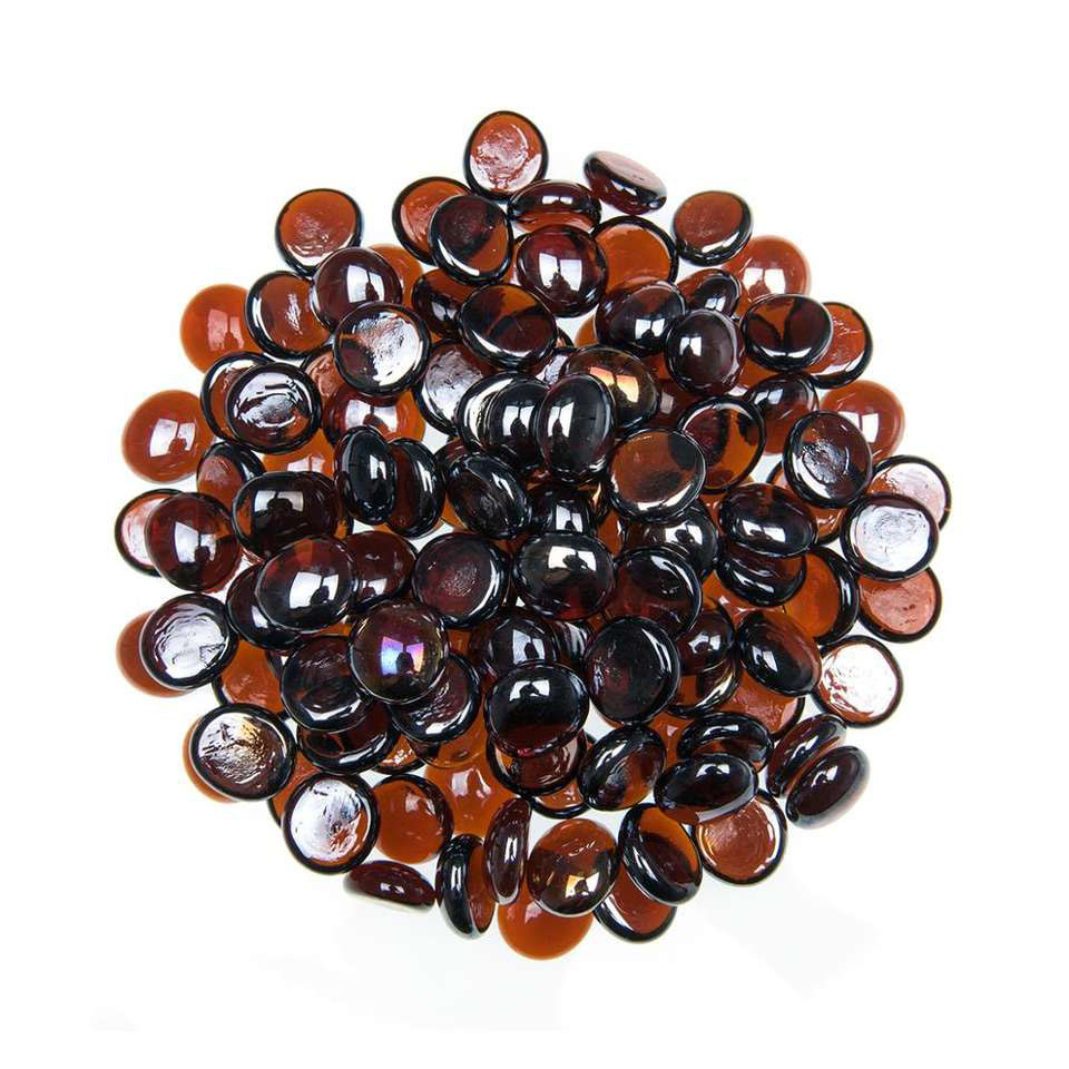 Colored glass flat beads 17-19, multicolored flat beads accessories, fish tank landscaping handicrafts, decorative customization, color stove glass stones, 15mm, colored chess pieces, flat beads, multicolored glass gemstones Application Scenario
