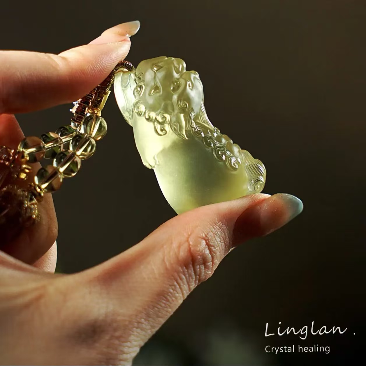 柠檬黄貔貅水晶吊坠