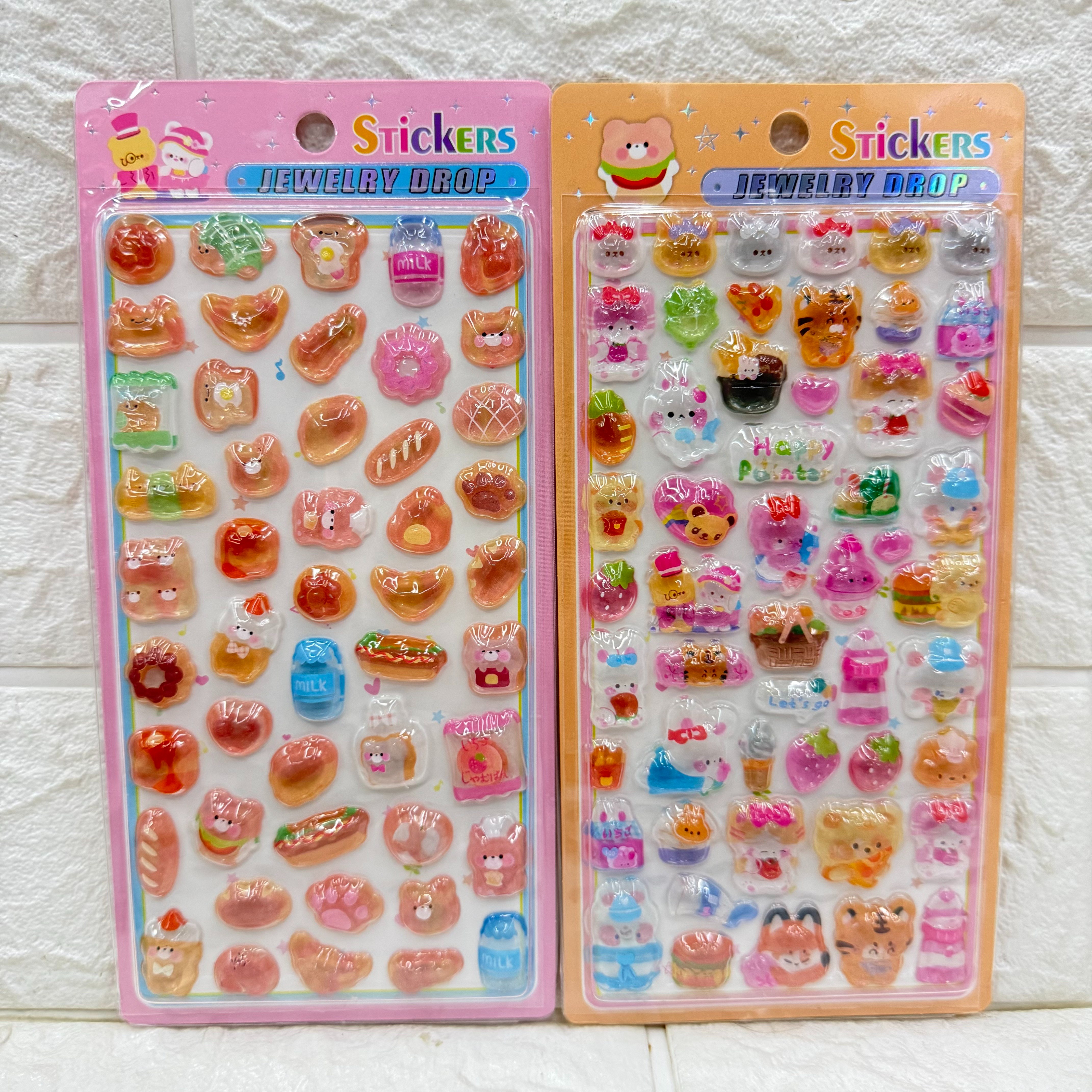 Cartoon 3D embossed stickers, diy decorative stickers for cartoon mobile phones, epoxy resin embossed crystal decorative stickers Specification image