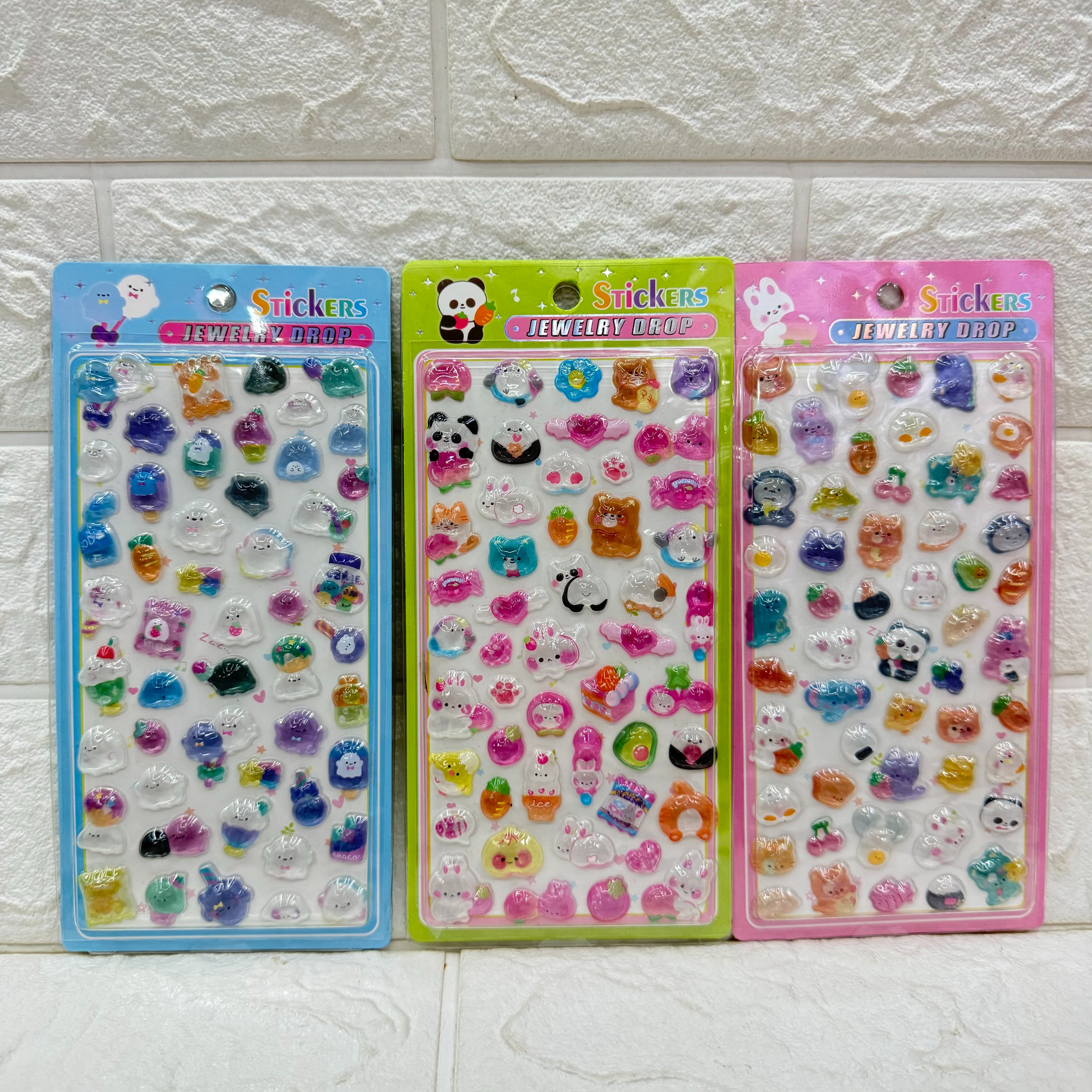 Cartoon 3D embossed stickers, diy decorative stickers for cartoon mobile phones, epoxy resin embossed crystal decorative stickers details Picture