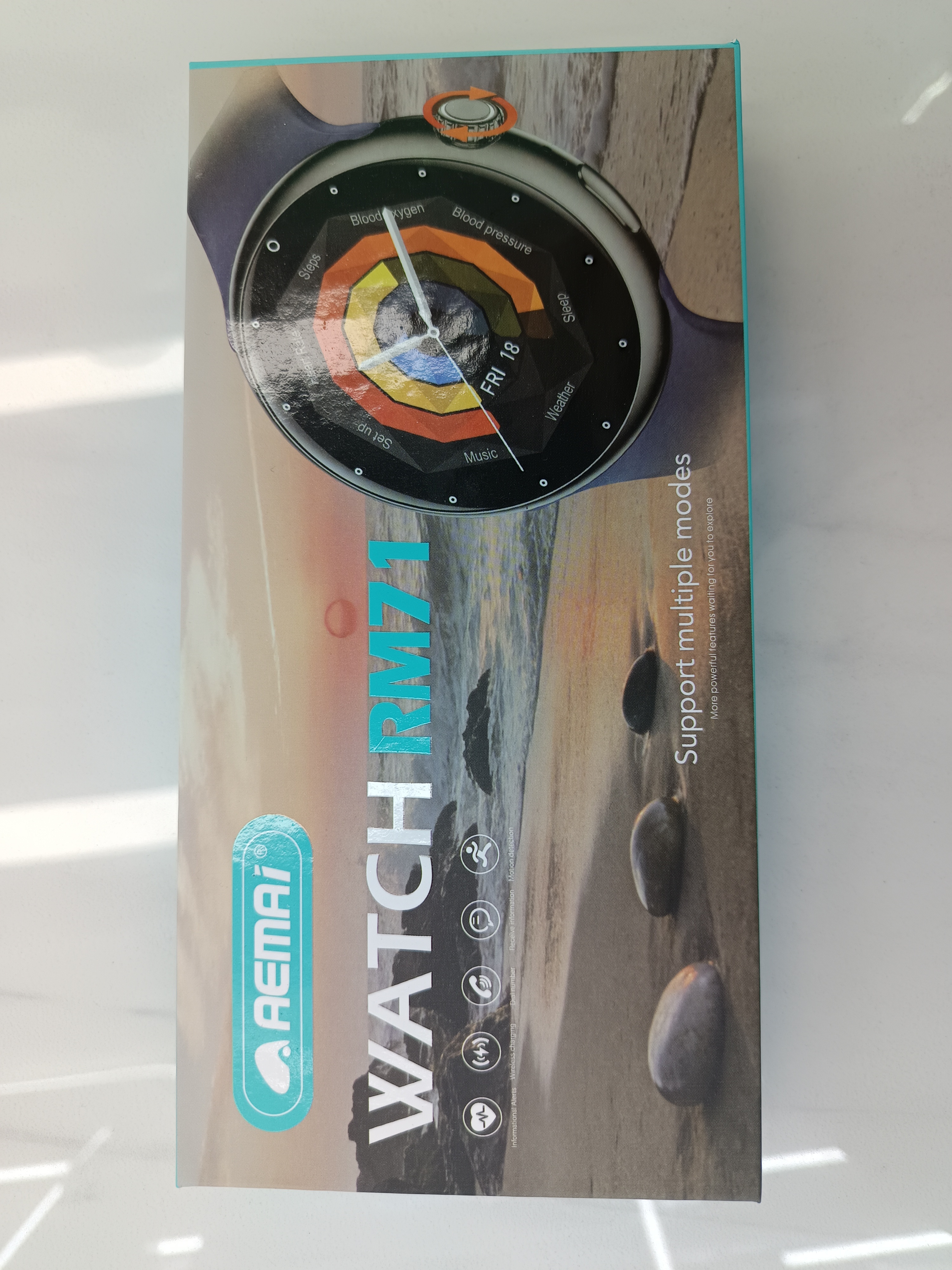 AEMAI RM71 Smart sports disc Watch for making and receiving calls, heart rate and blood pressure detection, sports silicone dual strap details Picture