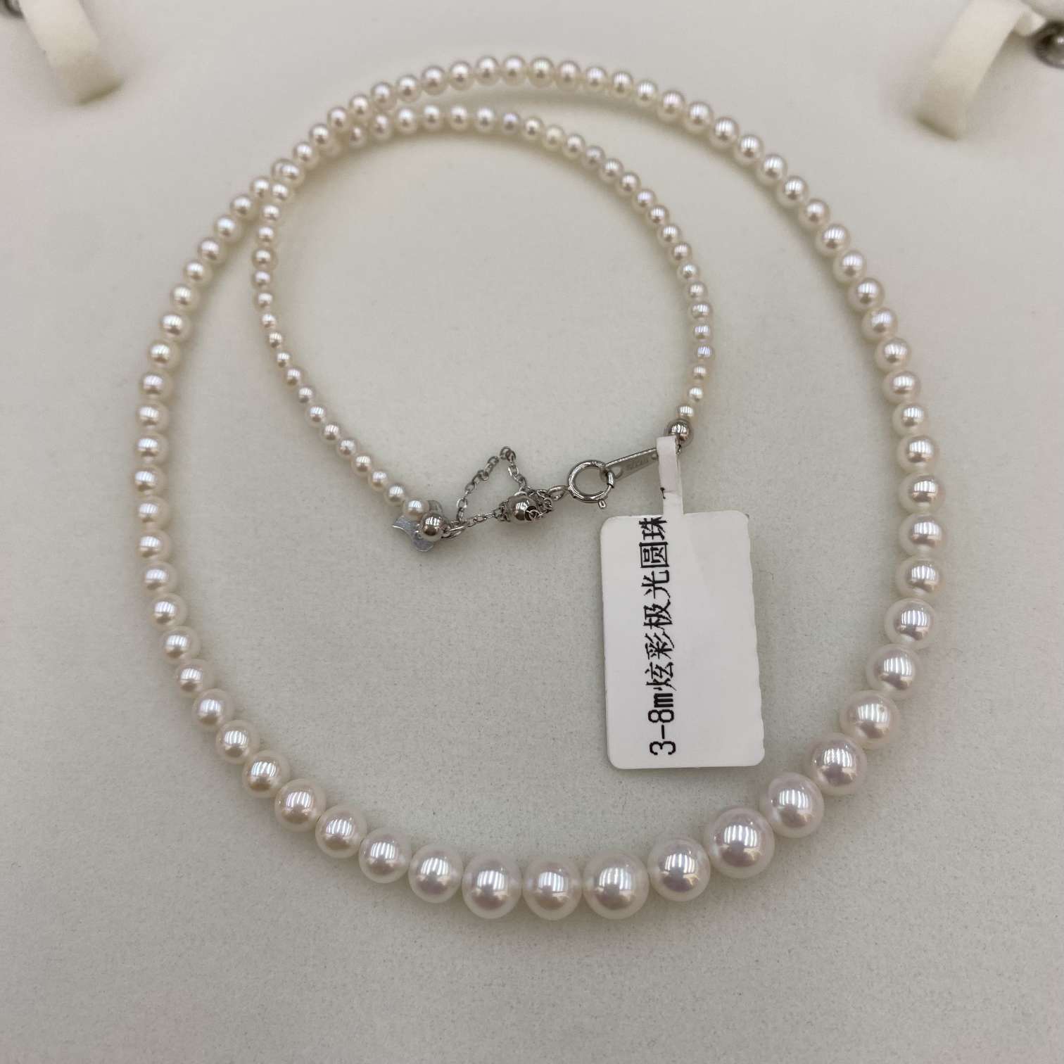 كانت مكعبات اللؤلؤ الطبيعية ذات سلاسل الترالترقوة Item Picture